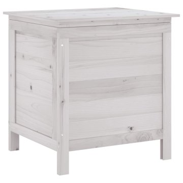 Vidaxl Vrtna škatla za shranjevanje bela 50x49x56,5 cm trdna jelka