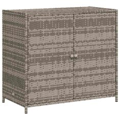 Vidaxl Vrtna omara za shranjevanje siva 83x45x76 cm poli ratan