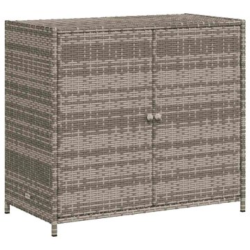 Vidaxl Vrtna omara za shranjevanje siva 83x45x76 cm poli ratan