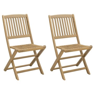 Vidaxl Zložljivi stoli 2 kosa 57x48,5x90 cm Masivni les akacije