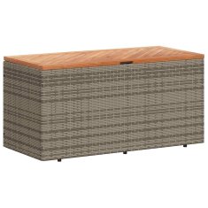 Vidaxl Vrtna škatla za shranjevanje siva 110x50x54 cm PE ratan akacija