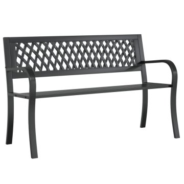 Vidaxl Vrtna klop črna 120 cm jeklo