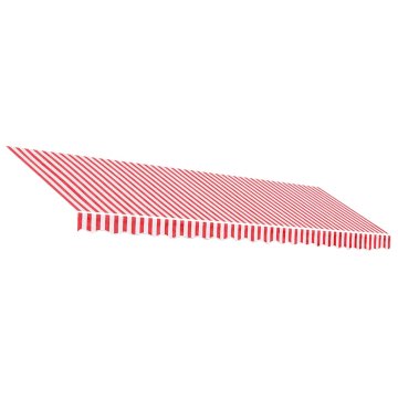 Vidaxl Nadomestno blago za tendo rdeče in belo 500x350 cm poliester