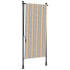 Vidaxl Zunanje rolo senčilo rumeno in belo 120x270 cm tkanina in jeklo