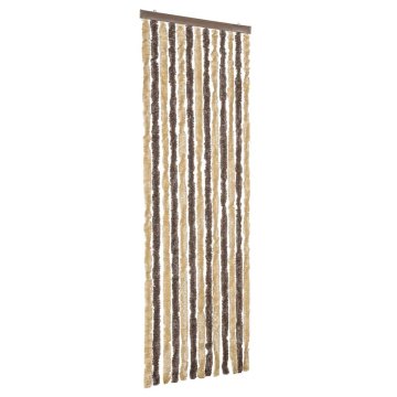 Vidaxl Zavesa proti mrčesu temno rjava in bež 56x185 cm šenilja