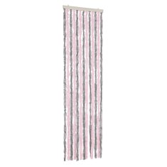 Vidaxl Zavesa proti mrčesu srebrno siva in roza 56x185 cm šenilja