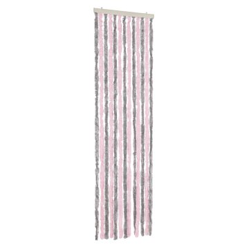 Vidaxl Zavesa proti mrčesu srebrno siva in roza 56x185 cm šenilja