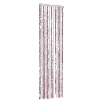 Vidaxl Zavesa proti mrčesu srebrno siva in roza 56x200 cm šenilja