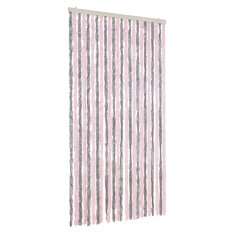 Vidaxl Zavesa proti mrčesu srebrno siva in roza 100x200 cm šenilja