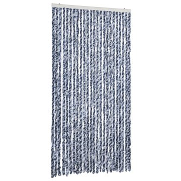Vidaxl Zavesa proti mrčesu modra in bela 100x230 cm šenilja