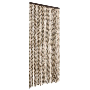 Vidaxl Zavesa proti mrčesu bež in rjava 100x200 cm šenilja