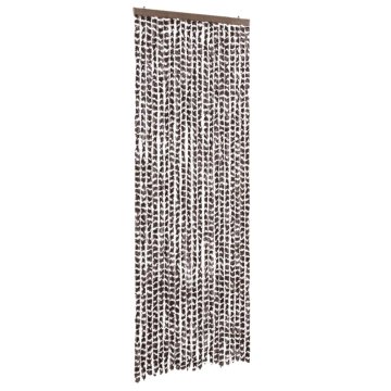 Vidaxl Zavesa proti mrčesu rjava in bela 90x200 cm šenilja