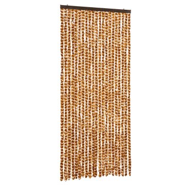 Vidaxl Zavesa proti mrčesu oker in bela 90x200 cm šenilja