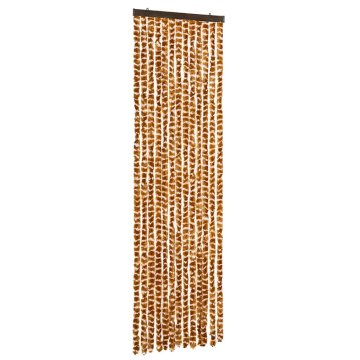 Vidaxl Zavesa proti mrčesu oker in bela 56x200 cm šenilja