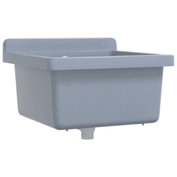 Vidaxl Stenski umivalnik siv 40x40x24 cm smola