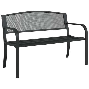 Vidaxl Vrtna klop 119 cm črno jeklo