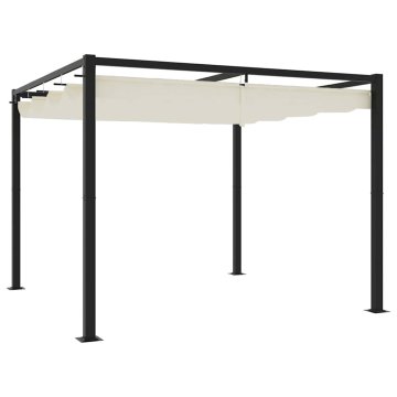 Vidaxl Vrtni gazebo z zložljivo streho Cream 3x3 m Steel