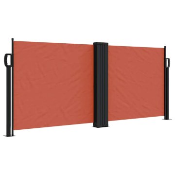 Vidaxl Zložljiva stranska tenda terakota 100x600 cm