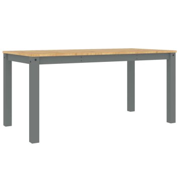Vidaxl Jedilna miza Panama siva 160x80x75 cm trdna borovina