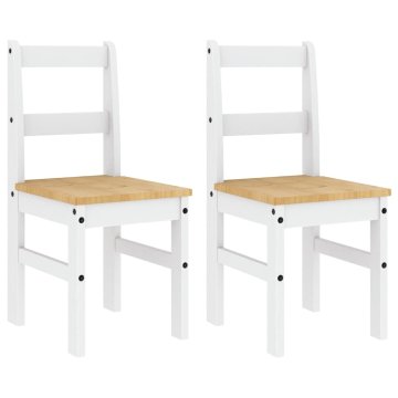 Vidaxl Jedilni stoli 2 kosa Panama bela 40x46x90 cm trdna borovina