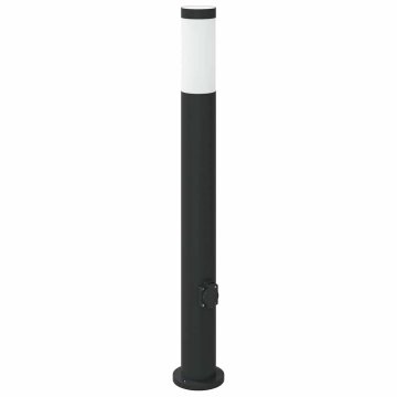 Vidaxl Stebriček z vtičnico 80 cm nerjaveče jeklo IP44