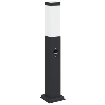Vidaxl Stebriček s senzorjem 50 cm črne barve IP44