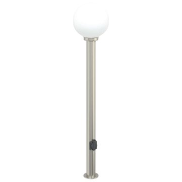 Vidaxl Stebriček z vtičnico 120 cm nerjaveče jeklo IP44