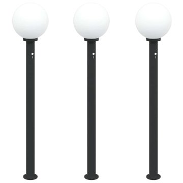 Vidaxl Stebričke s senzorjem 3 kosi 120 cm črne IP44