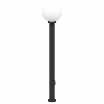 Vidaxl Stebriček z vtičnico 120 cm črne barve IP44