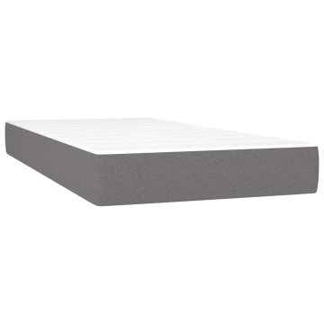 Vidaxl Vzmetnica z žepkasto vzmetjo srednje trdote temno siva 120x190x20 cm blago