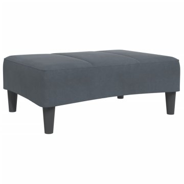 Vidaxl Stolček za noge temno siv 77x55x31 cm žamet