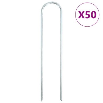 Vidaxl Talni klin v obliki črke U 50 kosov 20x3,5 cm pocinkano jeklo