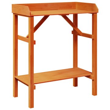 Vidaxl Miza za presajanje Rjava 75 x 40 x 90 cm Masivno borovo les