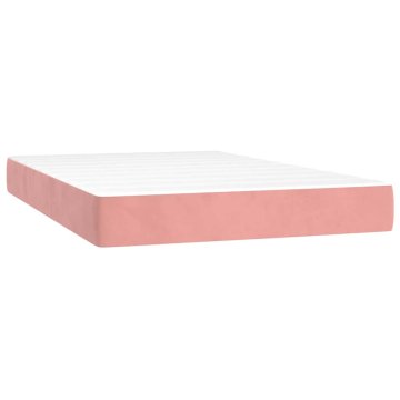Vidaxl Vzmetnica z žepkasto vzmetjo srednje trdote roza 120x220x20 cm žamet