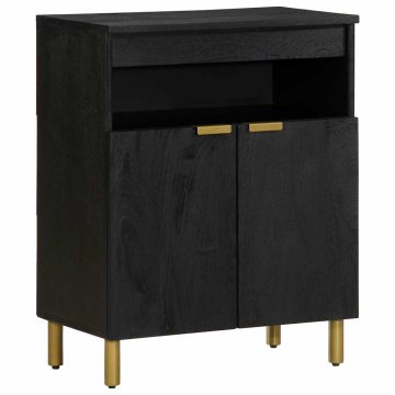 Vidaxl Komoda črn 60x33x75 cm inženirski les
