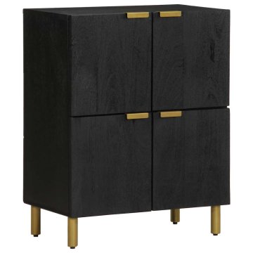 Vidaxl Komoda črn 60x33x75 cm inženirski les