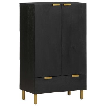 Vidaxl Visoka tabla črna 60x33x100 cm Izoblikovan les