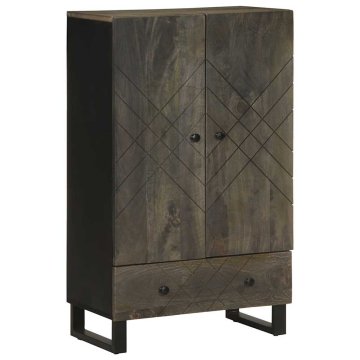 Vidaxl Visoka omarica črna 60x33x100 cm trden mangov les