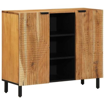 Vidaxl Strani šal s polico Rjava 90 x 33 x 75 cm Masiven les manga