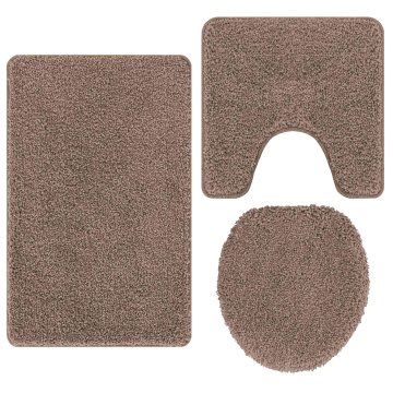 Vidaxl Set protidrsnih kopalnih preprog 3 kos Rjava 50 x 80 cm PP