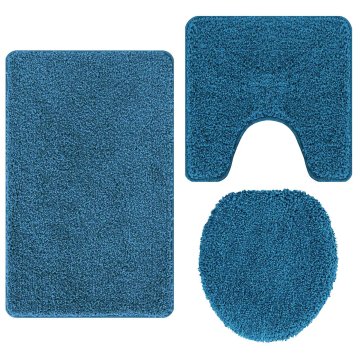 Vidaxl Set protidrsnih kopalnih preprog 3 kos Modra 50 x 80 cm PP