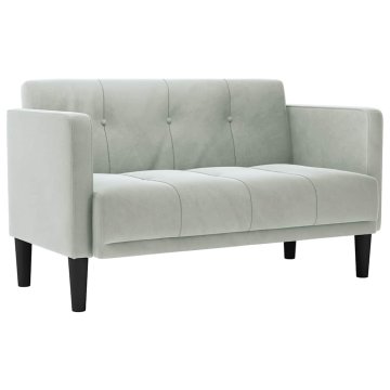 Vidaxl Dvosed svetlo siv 111 cm žamet