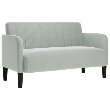 Vidaxl Dvosed svetlo siv 109 cm žamet