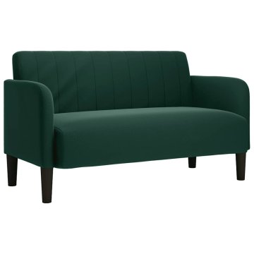 Vidaxl Dvosed temno zelen 109 cm žamet