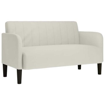 Vidaxl Dvosed kremne barve 109 cm žamet