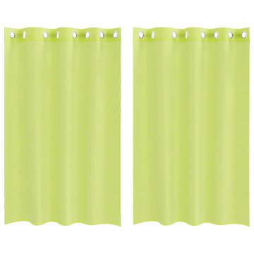 Vidaxl Voile zavese z vponkami 2 kosa jabolčno zelene barve 140x175 cm