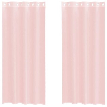 Vidaxl Voile zavese z vponkami 2 kosa svetlo roza 140x225 cm
