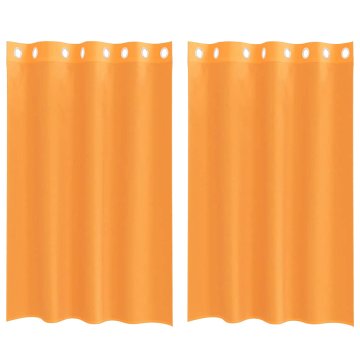 Vidaxl Voile zavese z vponkami 2 kosa oranžna 140x175 cm
