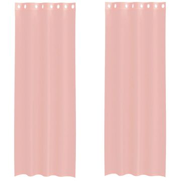 Vidaxl Voile zavese z vponkami 2 kosa roza 140x300 cm