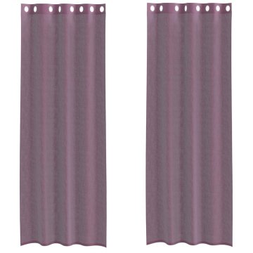 Vidaxl Voile zavese z vponkami 2 kosa vijolična 140x300 cm